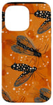 Coque pour iPhone 14 Pro Max Orange Abstrait Polka Dots Fly Fishing Apparel with Black