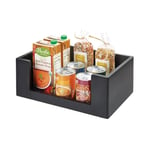 The Home Edit by iDesign Open Front Paulownia Wood Multi-Purpose Storage Bin, Black