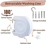 Wall Mounted 12m Retractable Clothes Reel Washing Line Outdoor Laundry Supplies