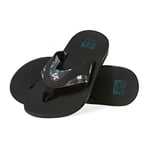 Reef Fanning Prints Mens Footwear Sandals - Black Floral All Sizes