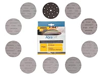 MIRKA Abranet Lot de 1 disques abrasifs à maille Ø 150 mm de chaque grain 80, 100, 120, 150, 180, 220, 320, 400, 600 + support de protection - 10 pièces pour ponceuse excentrique de 150 mm