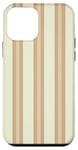 Coque pour iPhone 12 mini Beige Tan rayé Esthétique Girly Preppy Rayures Crème