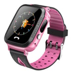 GPS Montre enfant intelligent 1.44 '' montre à écran tactile étanche téléphone montre caméra (rose)