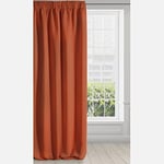 Eurofirany Logan Rideau Occultant Extra Long-1 Unité, Passe-Tringle, Galon Fronceur, Blocage de la Lumière, Assombrissement de la pièce, Chambre à Coucher, Salon, Polyester, Rouge Brique, 135x270 cm