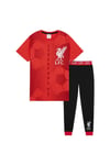 Liverpool Fc Kids Boys Football Fan Pyjama Set T-Shirt And Bottoms Short Sleeves