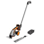 WORX 2 en 1 Set Cisaille à Gazon et Taille-buisson sans Fil WG801E.3,18V (20V Max) 2,0Ah PowerShare, 2 Lames, 1 Manche télescopique, Changement Rapide de Lame, 1 Batterie 2Ah