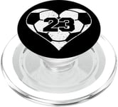 Soccer Number 23 Jersey Funny Soccer Heart Game Day PopSockets PopGrip for MagSafe