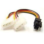 Adapter för 2x4-pin Molex till 6-pin PCI-Express, 10 cm