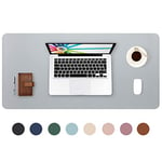 DOBAOJIA Sous-Main Bureau, Tapis de Bureau, Tapis de Clavier et Souris, Tapis de Portable, Pad Écriture, Mouse Pad, pour Bureau/Maison/Gaming, PU Étanche + Suède Antidérapant 70 x 35cm (Gris)