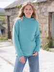 Celtic & Co. Felted Funnel Neck  Wool Jumper, Sea Glass