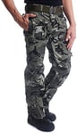 MAGCOMSEN Mens Casual Cargo Trousers Military Style Army Tactical Pants Black