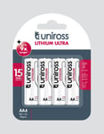 UNIROSS Batteri - Pakke med 4xAA LITHIUM