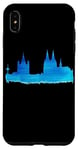 Coque pour iPhone XS Max Cathédrale de Cologne Peinture bleue Silhouette Köln