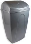 50 Litre Plastic Silver/Grey Swing Bin Rubbish Bin Kitchen Office Classroom Bin