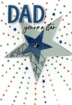 Dad You're A Star Sparkle-Magic Wonder! Hand-Finished Father's Day Greeting Card