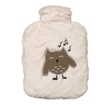 DRAEGER Paris - Bouillotte Fausse Fourrure - Bouilotte Peluche Chouette Rose pâle - Bouillote Enfant - Bouillotte Douleur Ventre pour Soulagement Douleur, Dos, Cou