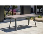 Table de jardin - 10/12 places - Aluminium/céramique - Gris - STOCKHOLM  