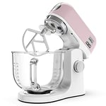 Kenwood kMix Stand Mixer for Baking, Stylish Kitchen Mixer with K-beater, Dough Hook and Whisk, 5L Stainless Steel Bowl, Removable Splash Guard, 1000 W, Pastel Pink