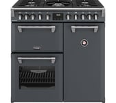 Stoves Richmond 90DF 90 cm Dual Fuel Range Cooker - Anthracite & Chrome, Black,Silver/Grey