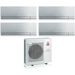 Mitsubishi - electric quadri split inverter climatiseur série kirigamine zen silver msz-ef 12+12+12 avec mxz-4f80vf r-32 wi-fi intégré couleur argent