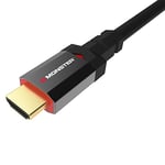 MONSTER - Câble HDMI - Résolution 8K - Dolby Vision - 48 GBPS - Vitesse Éclair - Homologué UL et CL3 - Triple Blindage - 1,8 Mètres - Noir