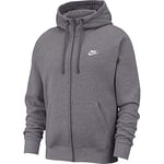 Nike M Nsw Club Hoodie Fz Bb Sweatshirt - Charcoal Heathr/Anthracite/(White), Large-T