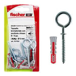 Fischer 537632 Lot de 6 chevilles Duopower, gris/rouge, 6 x 30 mm