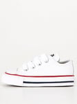 Converse Chuck Taylor All Star Leather Ox Infant Plimsoll - White, White, Size 2