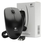 10 Units x Logitech B100 USB Optical Mouse Black for PC / Mac - 910-003357