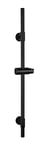 WENKO Barre de douche Basic, barre pour douche ou baignoire en inox avec support pour pomme de douche et support mural coulissant, dimensions (L/P x H) : Ø 1,9 x 66 cm, noir