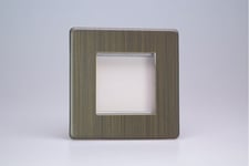 Varilight XDYG2S.AB DataGrid Plate, urban screwless antique brass, 2 grid spaces