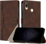 Étui Pour Huawei P20 Lite, Housse En Cuir Pu Avec [Protection Antichoc Tpu] [Fonction Support] [Porte-Cartes ] Antichoc Magnétique Coque Pour Huawei P20 Lite - Marron