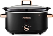 T16043BLK  Cavaletto  6 . 5  Litre  Slow  Cooker  with  3  Heat  Settings ,  Rem