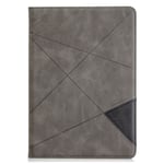 iPad 10.2 (2021) / (2020) Air (2019) geometrinen kuvio nahkainen flip case - Harmaa Hopea/Harmaa