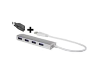 Renkforce 4 Porter Usb 3.0 Hub Usb Type-C™ Plugg Med Aluminiumshus Aluminium - Usb 3.0 Plugg Type C - 4X Utganger