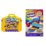 Kinetic Sand, Construction Site Folding Sandbox Playset with Vehicle and 907g, for Kids Aged 3 and Up & , Rainbow Mix Set with 3 Colours of (382g) and 6 Tools, for Kids Aged 3 and Up