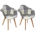 Fauteuil scandinave Patchwork (Lot de 2)