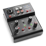 Vonyx VMM201 USB-mixer - 2-kanals mixer med Bluetooth och USB-ljudgränssnitt, Mixerbord VMM201 USB mixer