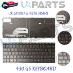 For HP ProBook 430 G5 440 G5 445 G5 Notebook UK Layout Laptop Keyboard + Frame