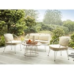 Vente-unique.com Salon de jardin en métal : 1 canapé 2 places, 2 fauteuils et une table basse - Blanc - ARLESAN de MYLIA