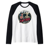 Proud Father Of A Few Dumbass Kids USA FLAG Fathers Day Raglan Baseball Tee