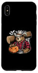 Coque pour iPhone XS Max Ours Bûcheron D'Halloween Avec Forêt De Citrouilles