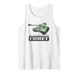 Comet Tank British WW2 Tanks Illustration Tank Top