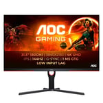 AOC Gaming U32G3X - 32 Inch 4K UHD Monitor, 144Hz, IPS, 1ms GTG, G-Sync Compatible, Low input Lag, HDR400, Height Adjust (3840 x 2160, HDMI 2.1 / DP 1.4 )