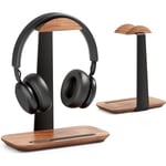 ErgoWork Hickory Headphone Stand -kuuloketeline, tumma pähkinäpuu