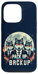 Coque pour iPhone 13 Pro Emballez avec un jeu de mots de l'équipe de loup à fourrure assorti