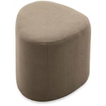 Sweeek - tabouret. pouf en forme de galet en tissu taupe. tao l 60 x p 44 x h 40cm