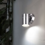 Applique Murale Inox Extérieur Projecteurs de Jardin Argent GU10 1 à Feux LED