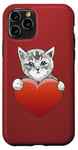 iPhone 11 Pro Valentine’s Day Kitten Art | Cute and Romantic Design Case