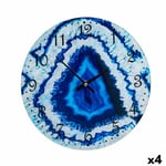 Horloge Murale Marbre Bleu Verre 30 x 4 x 30 cm [4 Unités]